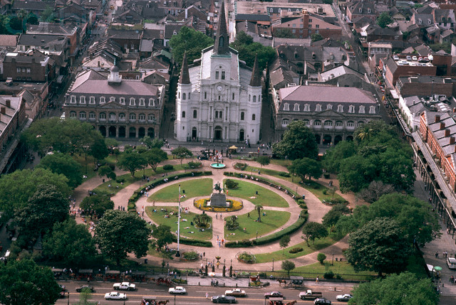 Aerial View of Jackson Square in New Orleans